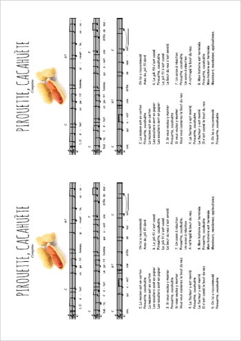 Pirouette, cacahuète Partition gratuite